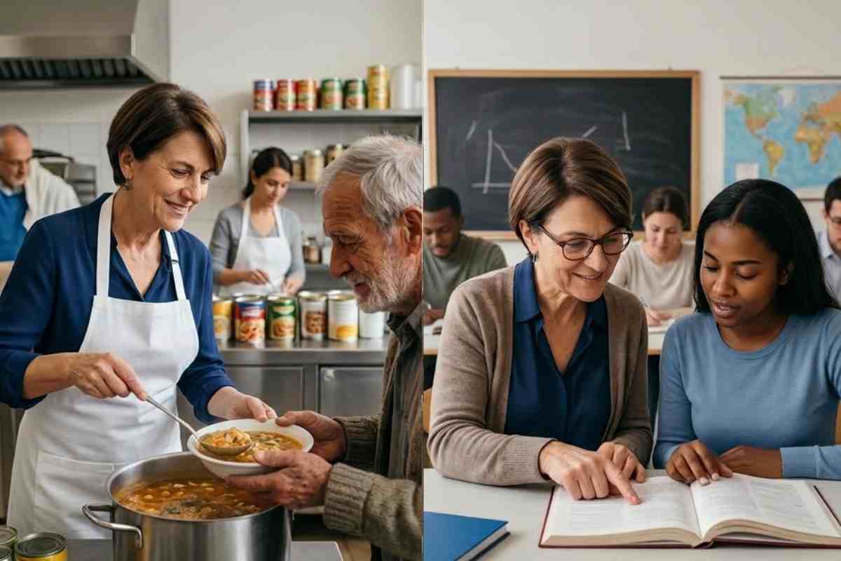 donna impegnata in comportamenti prosociali